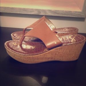 Sam Edelman Wedges - Tobacco Leather Size 9